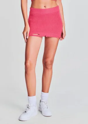 Ser.O.Ya Alora Mini Skirt in Neon Coral