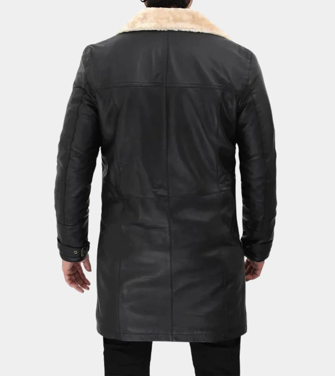 Shearling Lambskin Men's Leather Trench Coat