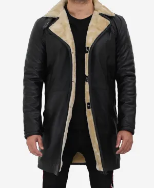 Shearling Lambskin Men's Leather Trench Coat