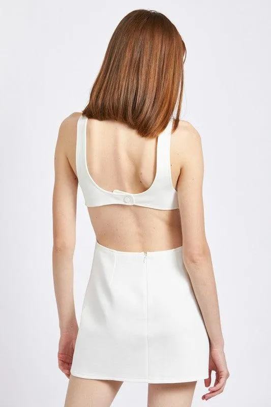 Sleeveless Open Back Mini Dress Womens