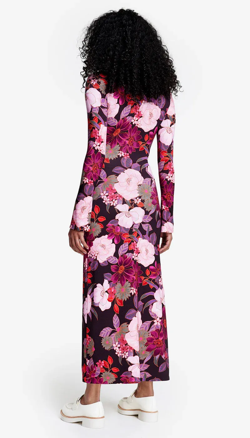 Sm038 Botanical Rouge Midi Dress