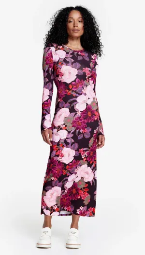 Sm038 Botanical Rouge Midi Dress