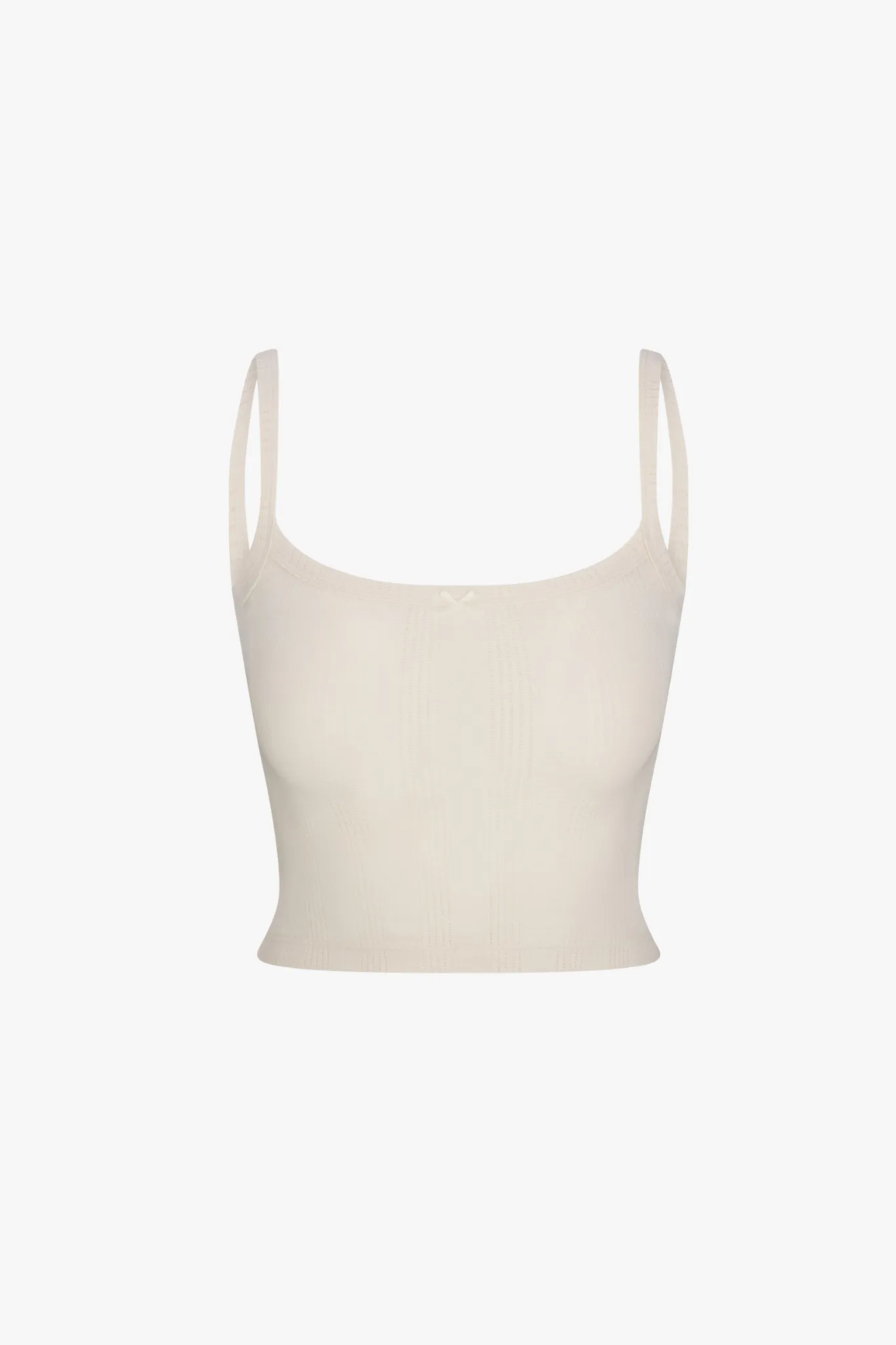 SQUARE NECK POINTELLE CAMI IN GOSSAMER