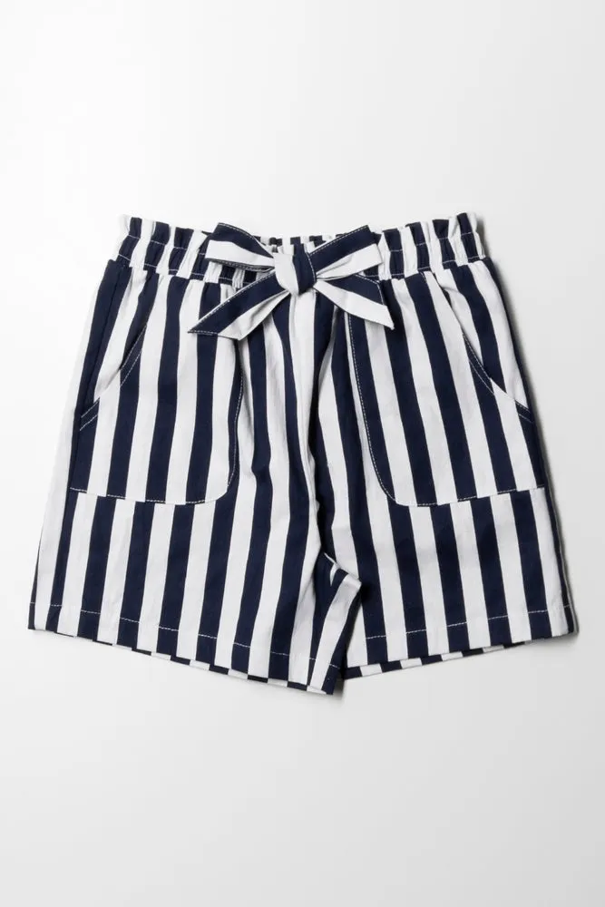 Stripe Short Navy