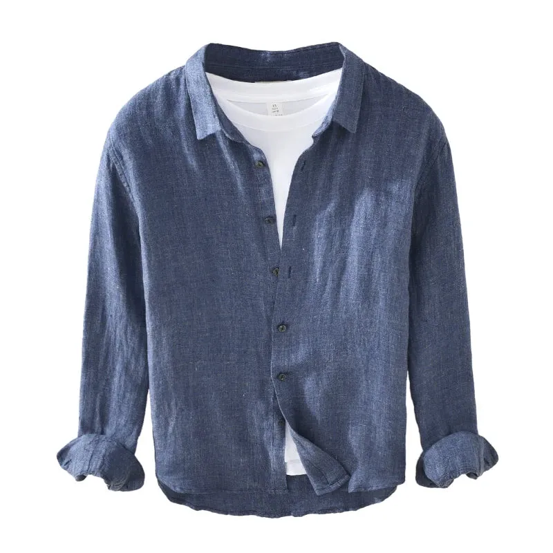 Summer pure linen shirt