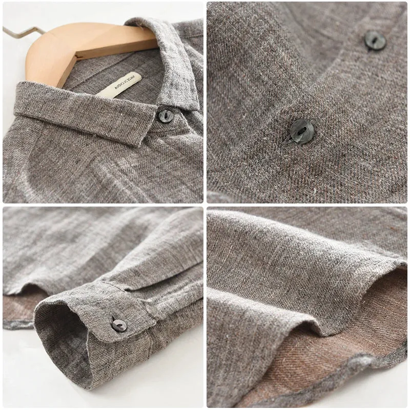 Summer pure linen shirt