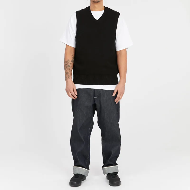 Sweater Vest - Black Cotton