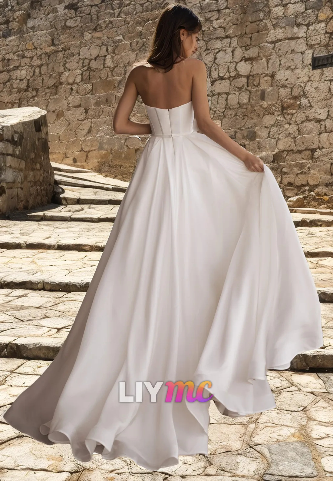 Sweetheart Sleeveless Pleated A-Line Wedding Dress