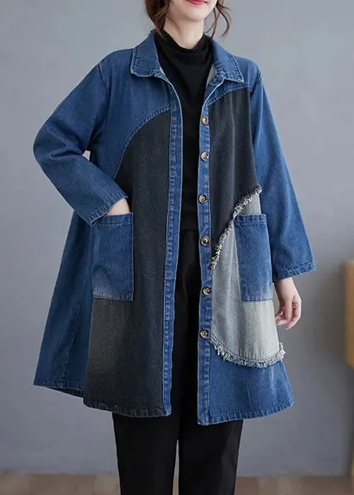 Vintage Denim Trench Coat Fall