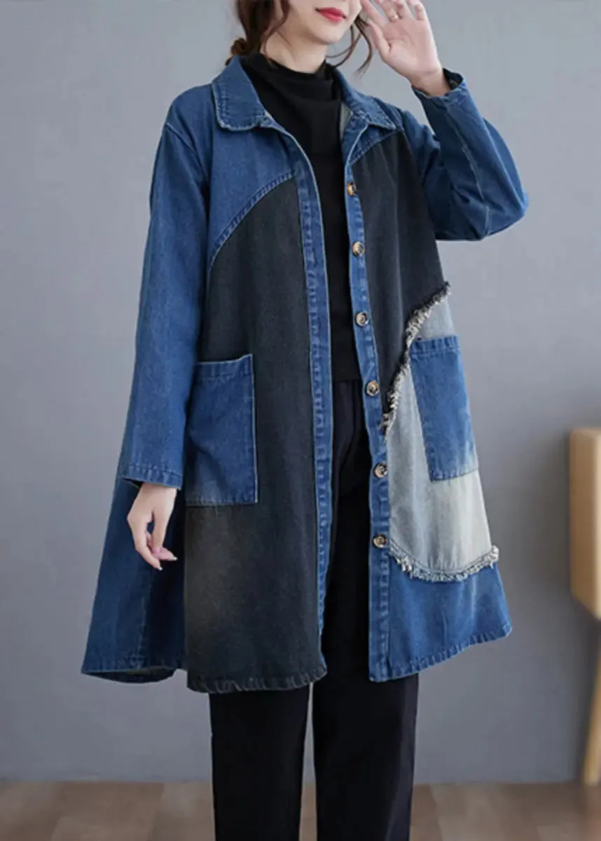 Vintage Denim Trench Coat Fall