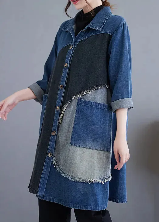 Vintage Denim Trench Coat Fall