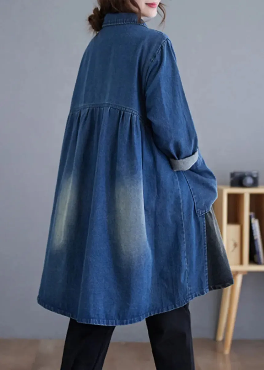 Vintage Denim Trench Coat Fall