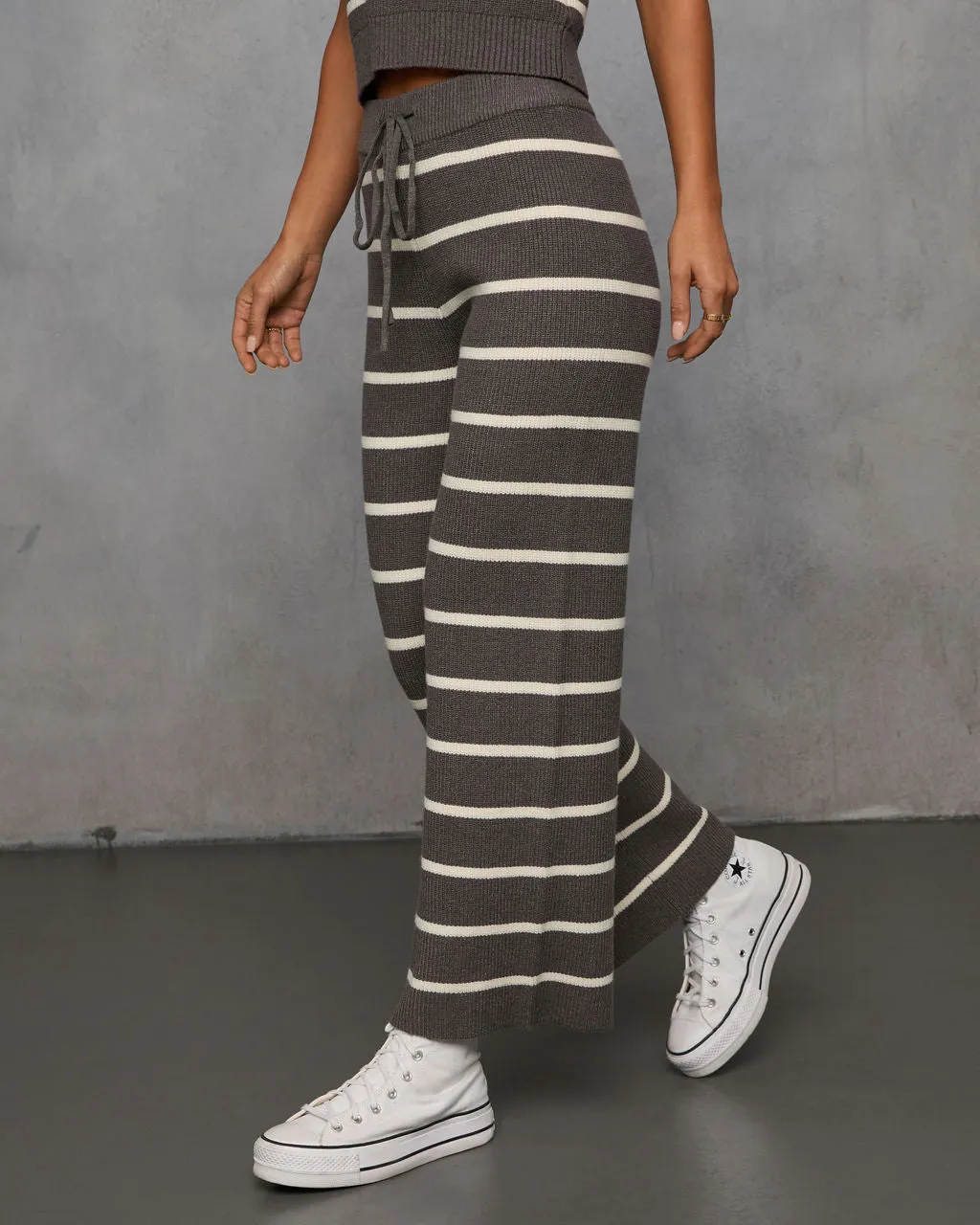 Warm Cravings Striped Knit Pants