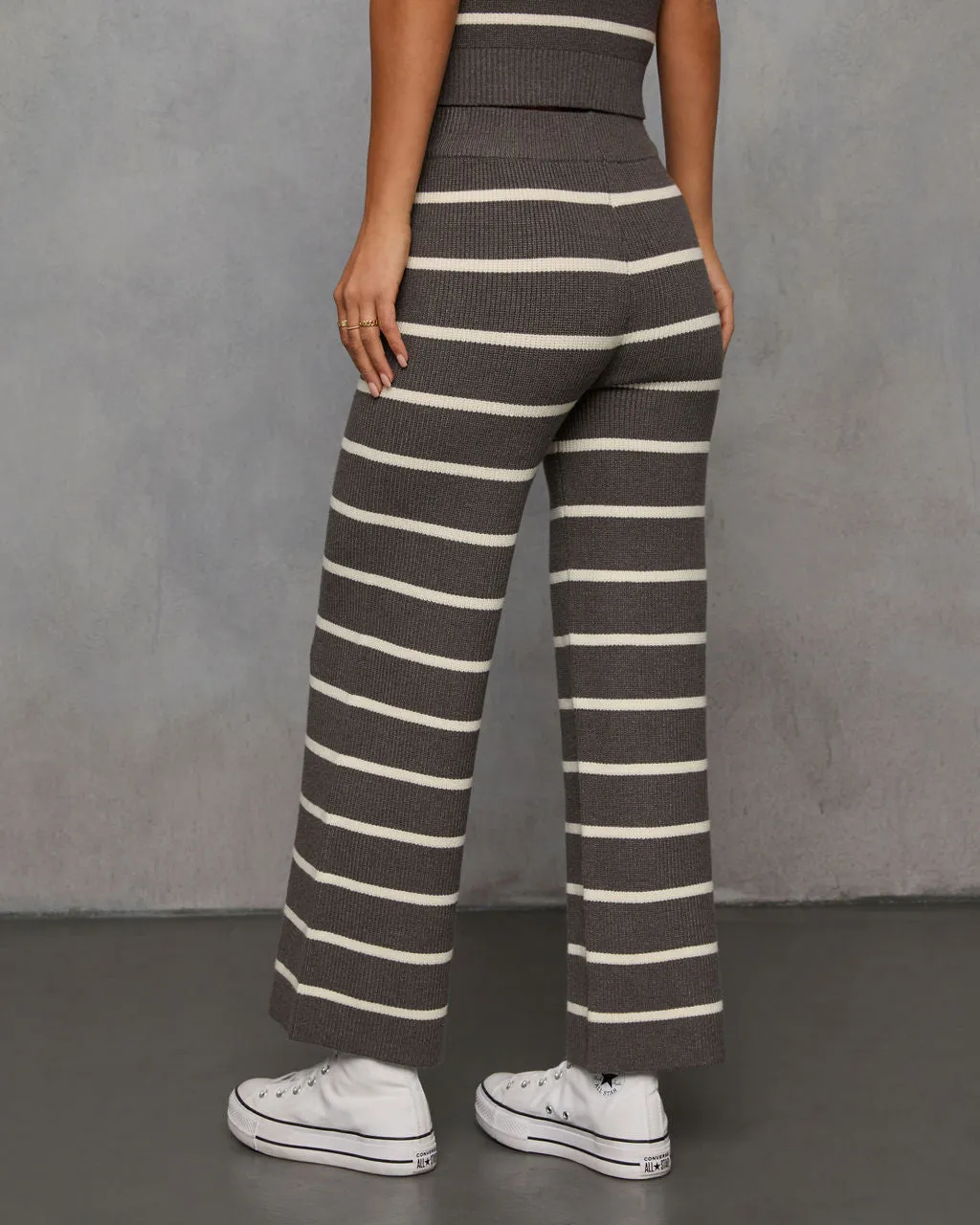 Warm Cravings Striped Knit Pants