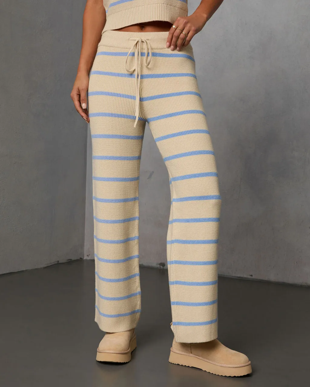 Warm Cravings Striped Knit Pants