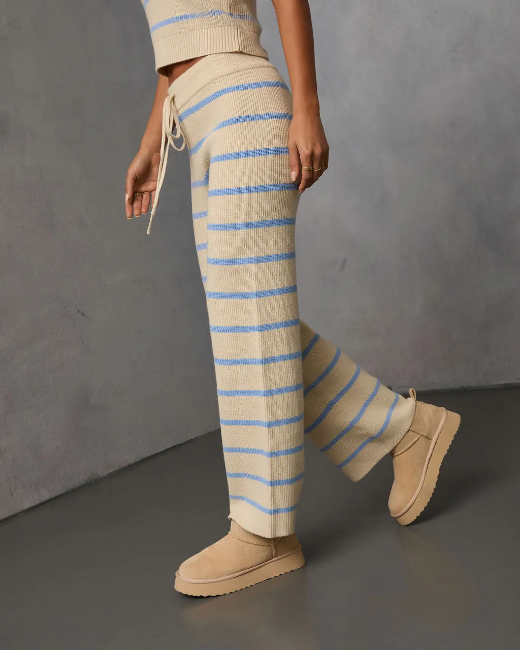 Warm Cravings Striped Knit Pants