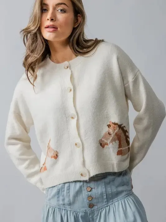 Wild Horses Crewneck Cardigan