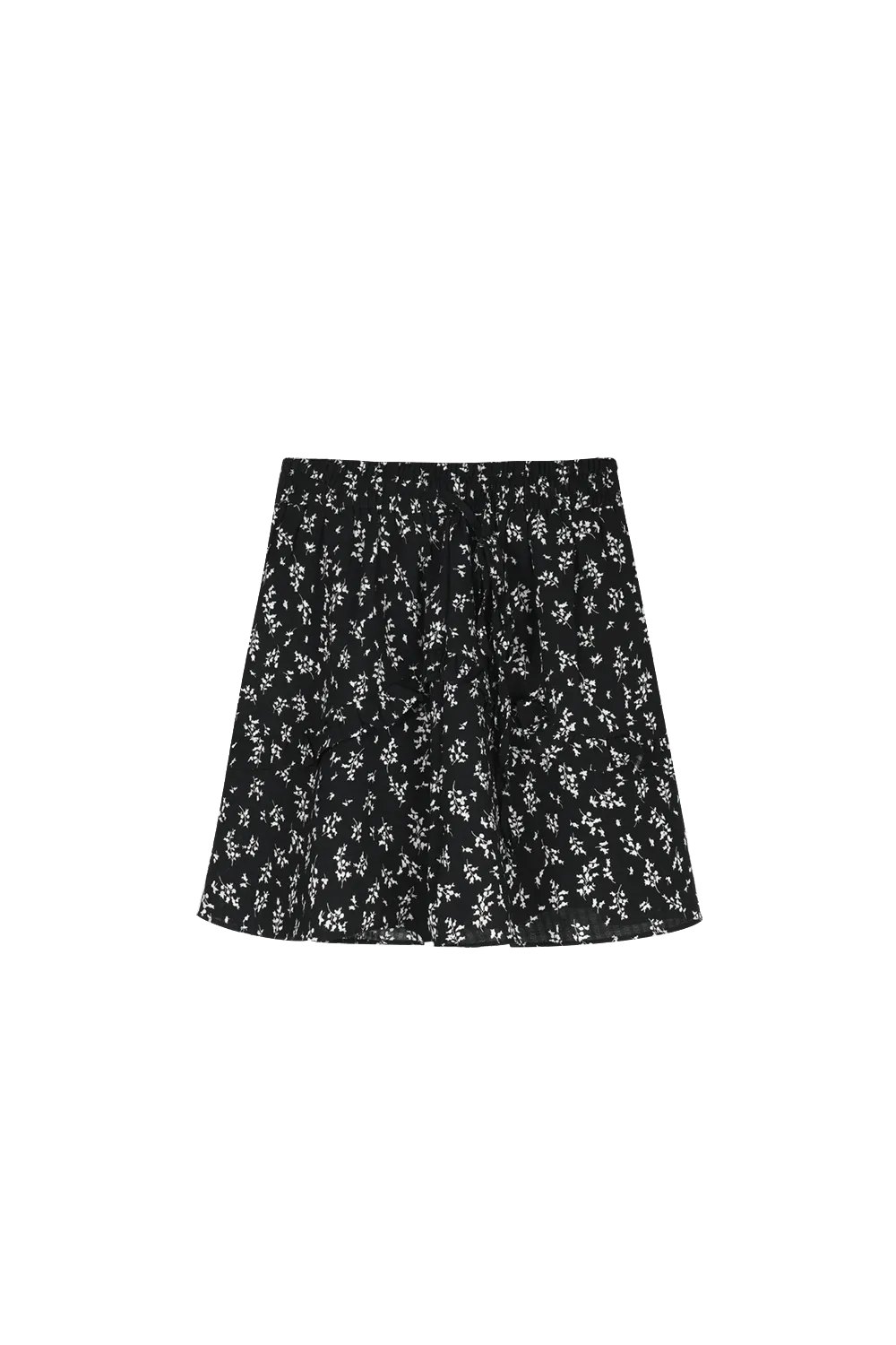 Women's Black Floral Mini Skirt