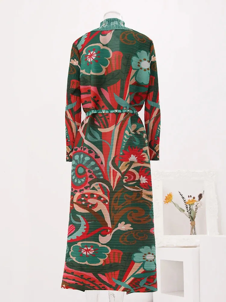 Women's Elegant Floral Paradise Long Coat