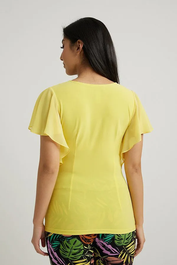 Women's Joseph Ribkoff | Butterfly Sleeve Fitted Top | Yellow