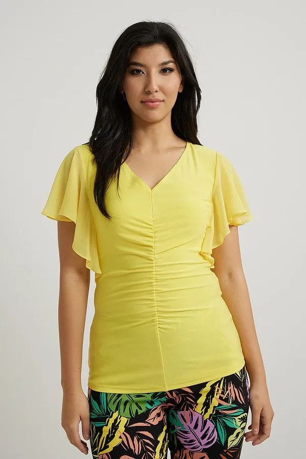 Women's Joseph Ribkoff | Butterfly Sleeve Fitted Top | Yellow